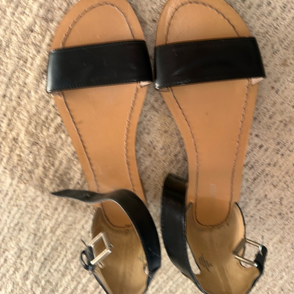 Black Leather Women's Sandals